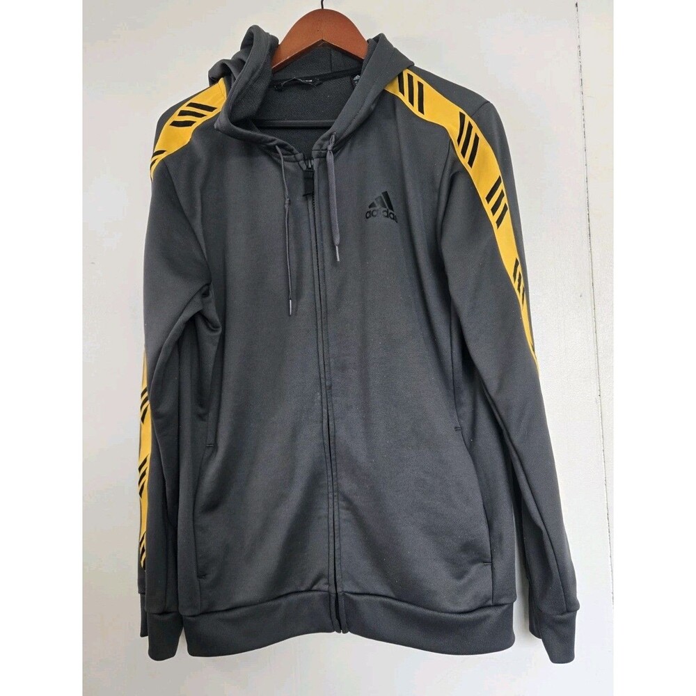Adidas Hoodie Mens M‎ Long Sleeve Full Zip Basketball Club Gray Athletic